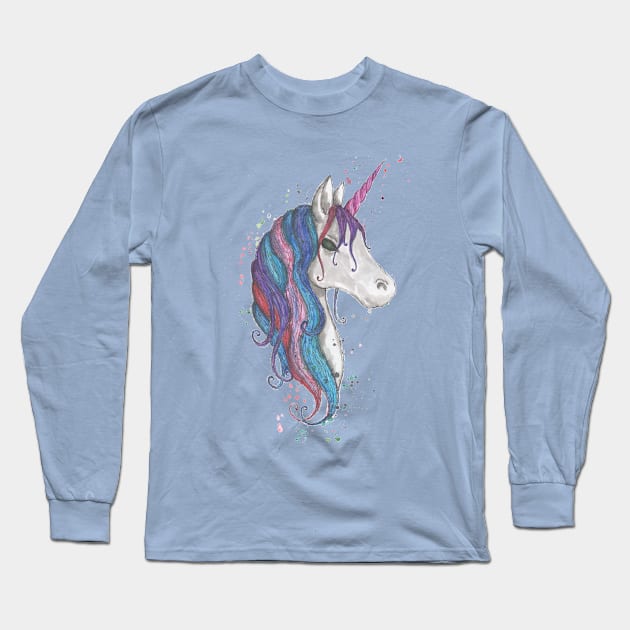 rainbow unicorn Long Sleeve T-Shirt by Beckoid